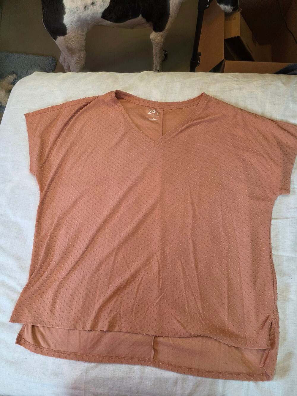 24/7 by Maurices Clip Dot V-Neck Dolman Tee XL orange